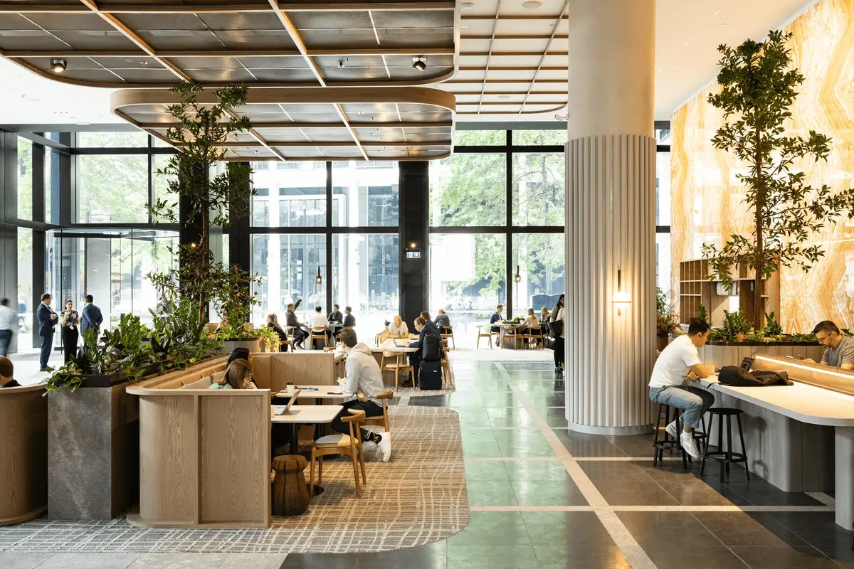 team working on desk